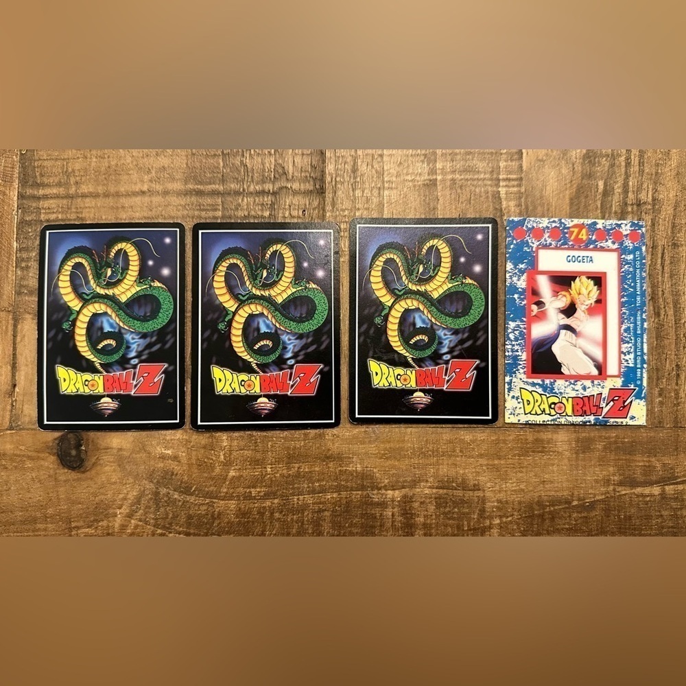 Lot of 4 Dragon Ball Z Series Cards - 1989, 2000, 2002 Pre owned good condition